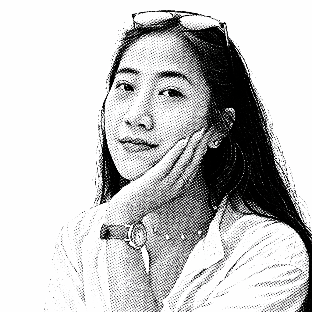 Group of colleagues greeting each other in a stylized blue duotone treatment